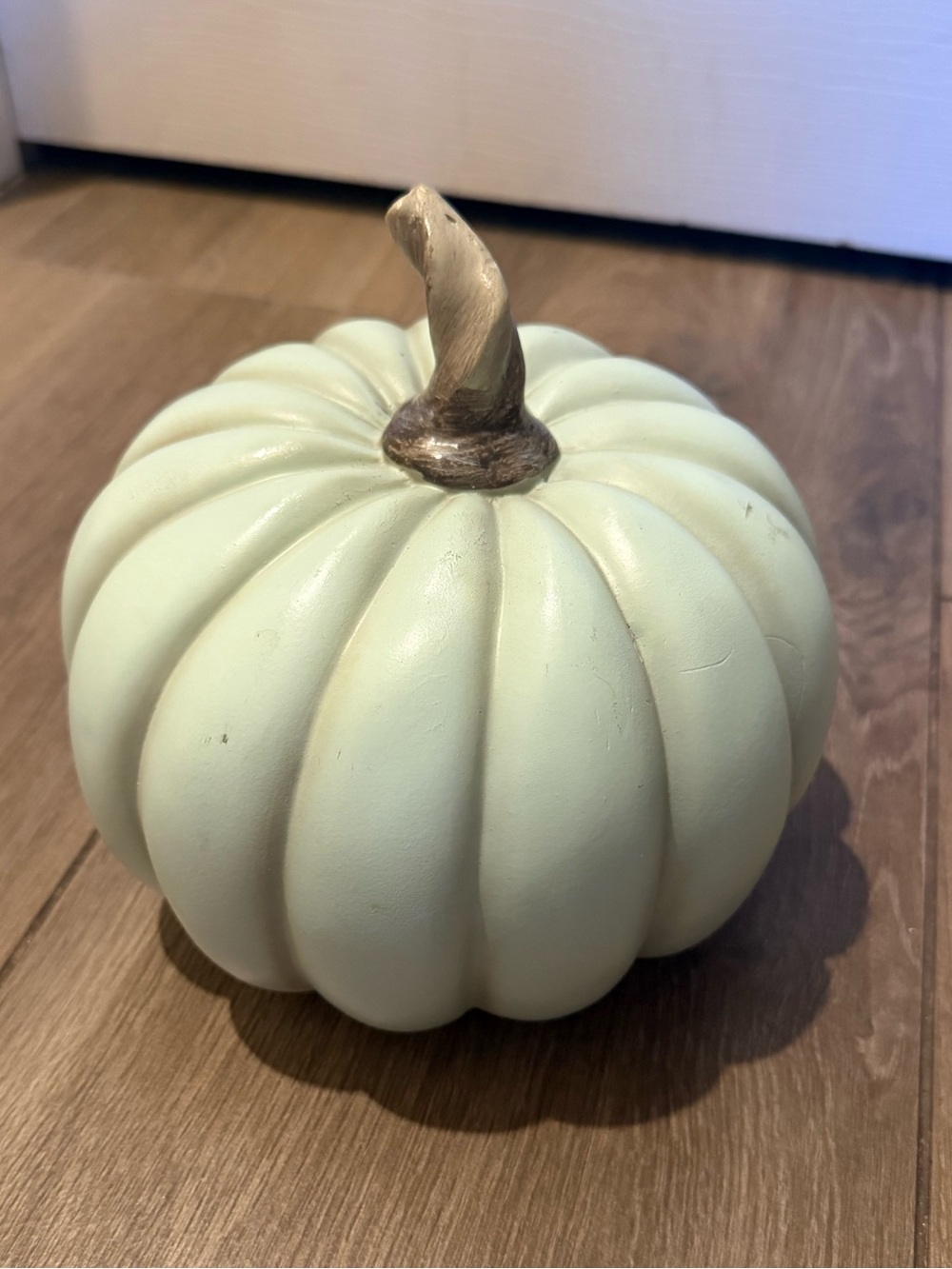 Light blue wooden pumpkin